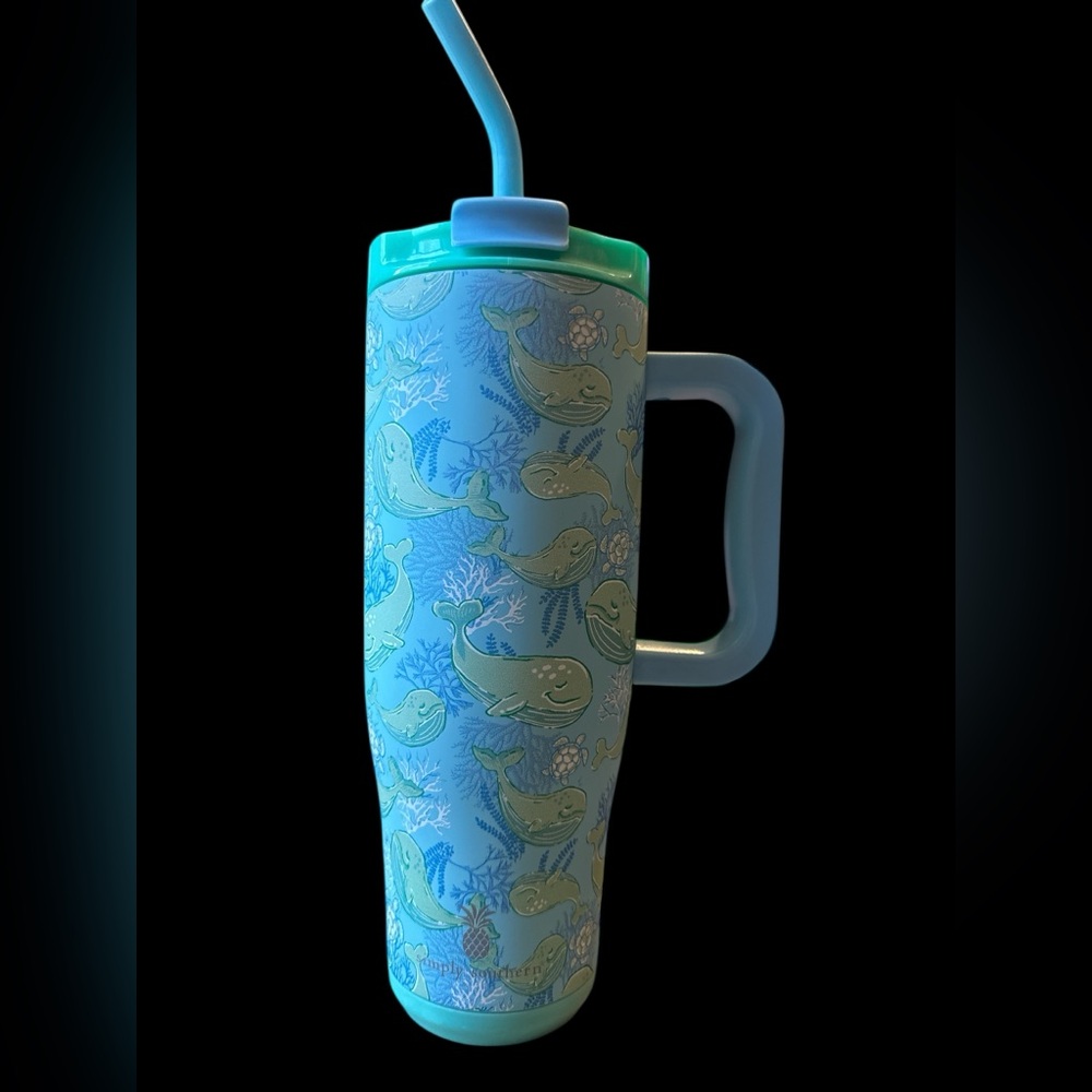 Simply Southern Blue Whale Pattern Water Bottle